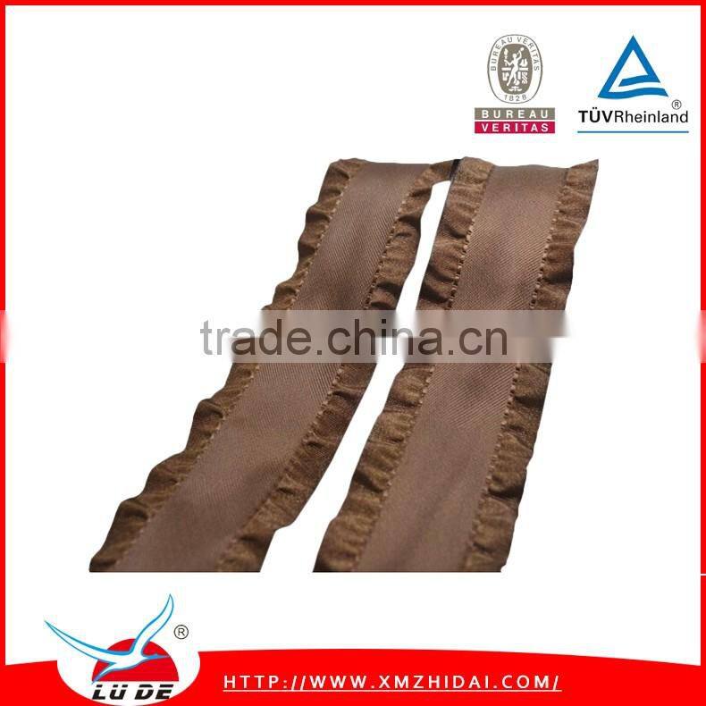 cheap satin double ruffle ribbon