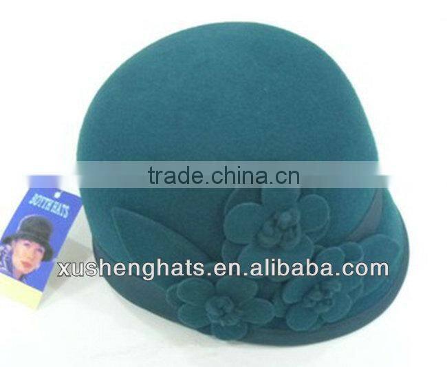 wool felt riding hat/formal hat with flower
