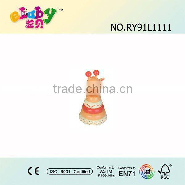 wooden yellow bee stacking toys