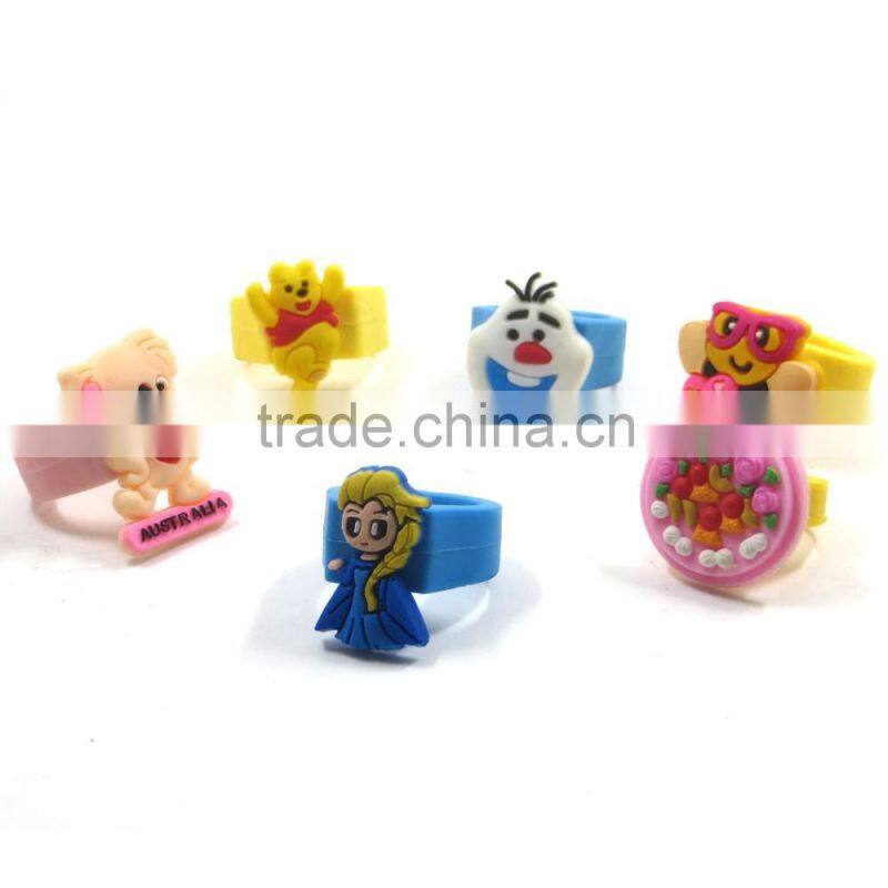 Fashion Cartoon Cute PVC Promotional gift Customized Shaped Rubber Rings