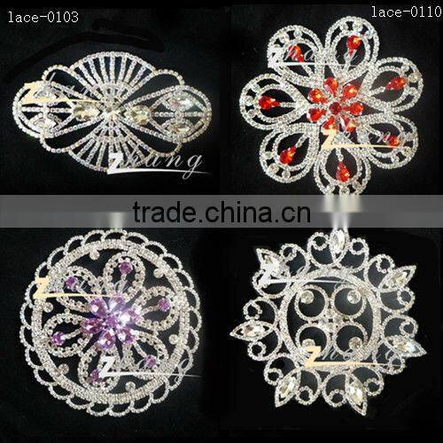 New Garment Accessories Leave and Flower Rhinestone Jewelry Lace for Sash