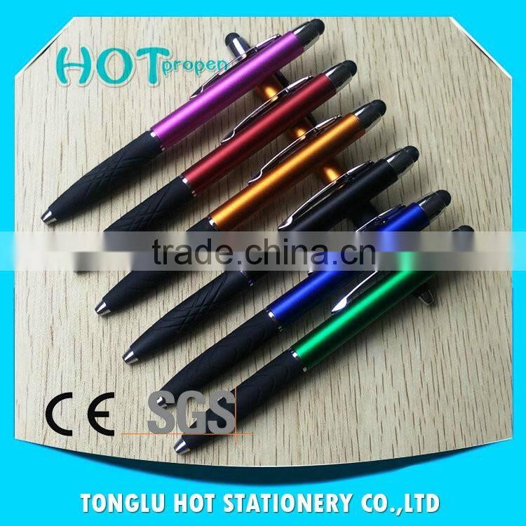 Export quality products chromed neb and black grip retractable stylus pens