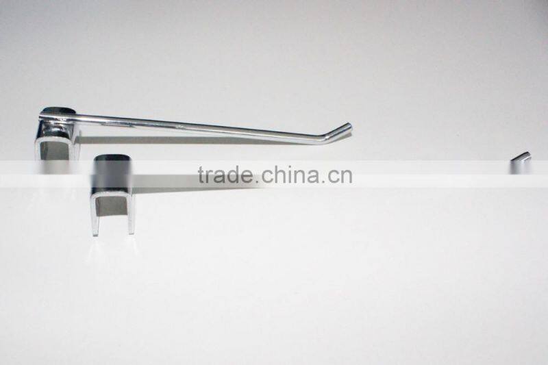 Store display system metal chrome hook for crossbar