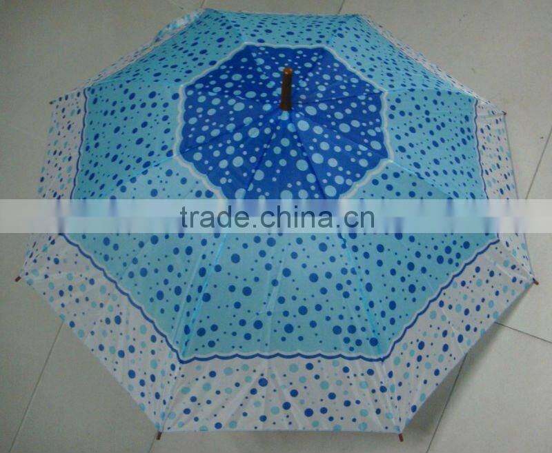 auto open straight dot printed cheap promotional umbrella