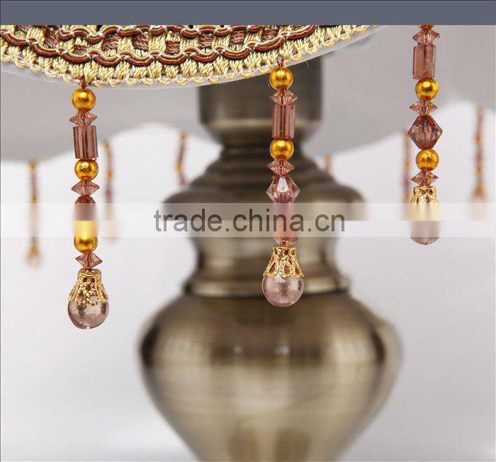 Modern hotel table lamp with acrylic beads hanging