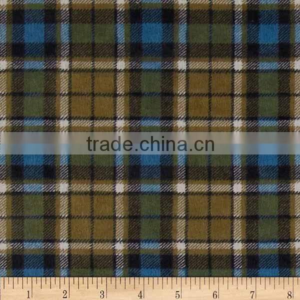 Printed cotton flannel, plaid pattern flannel fabric, ons side brushed flannel for shirts 20s*10s 40*42