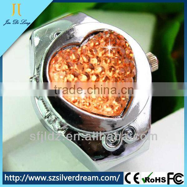 2014 China Made Crystal Diamond New Design Ladies Finger Ring Watch