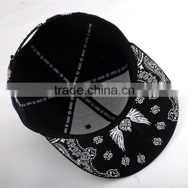 Custom design 5 panel Embroidered snapback hat