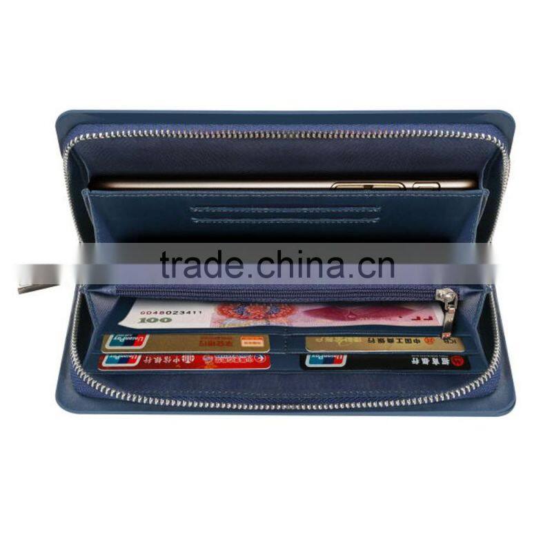 2016 high-end gift sets genuine leather wallet power bank