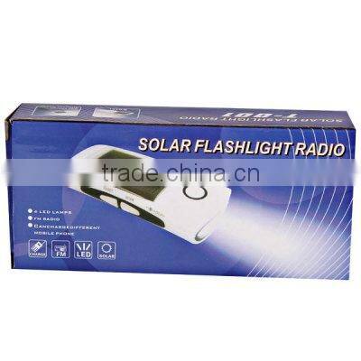 solar rechargeable led flashlight with radio