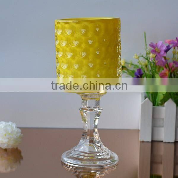 Glass candle container with long stem for sale