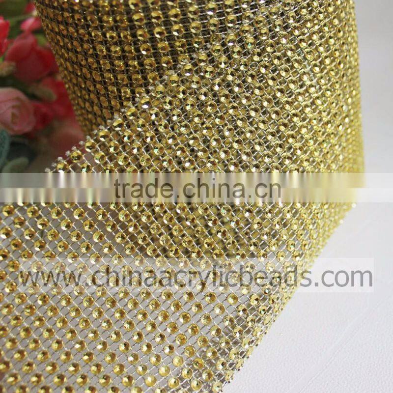wholesale rainbow colors diamond rhinestone mesh ribbon/24 row fancy diamond wrap rolls trimming bling