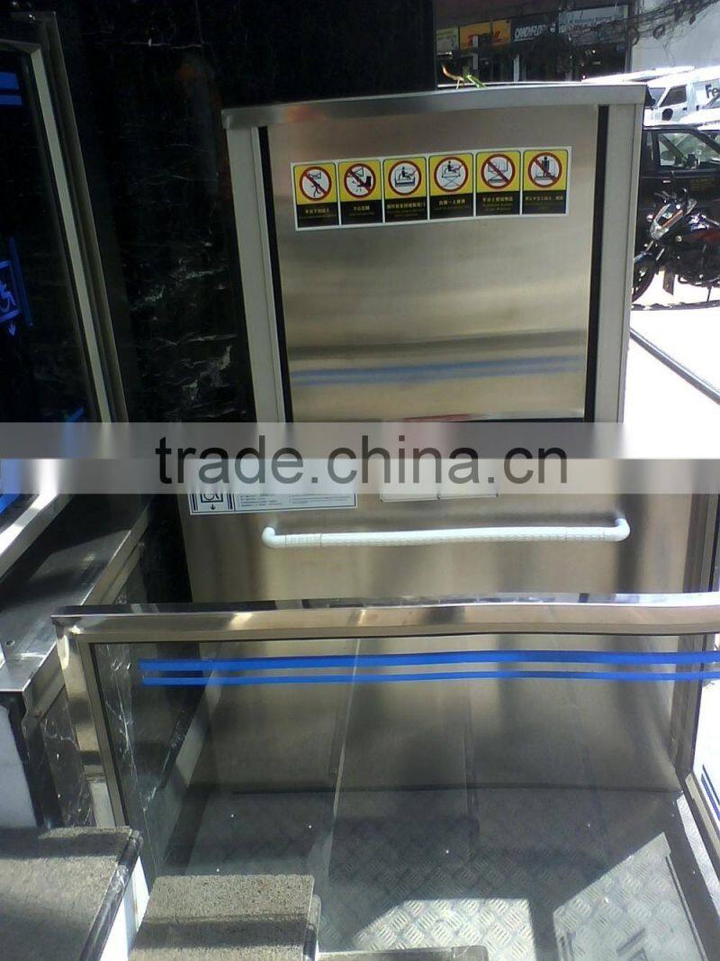 CE ISO Approved wheelchair hydraulic vertical platform lift for home/elevators for disabled