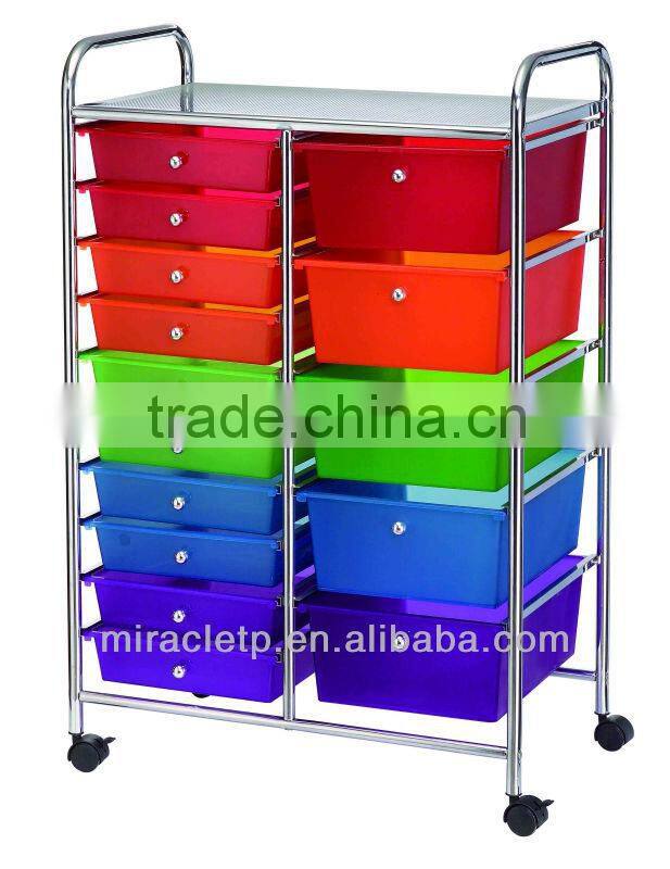 9 PP Plastic White Storage Drawers Cart Organizer