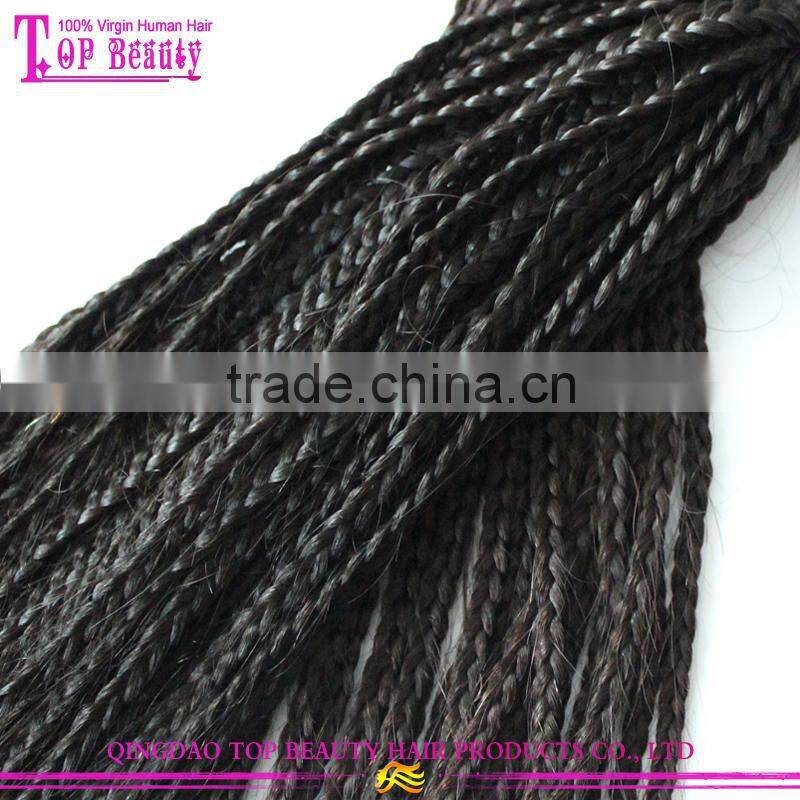 Hot selling human hair 6A virgin peruvian twist braiding hair