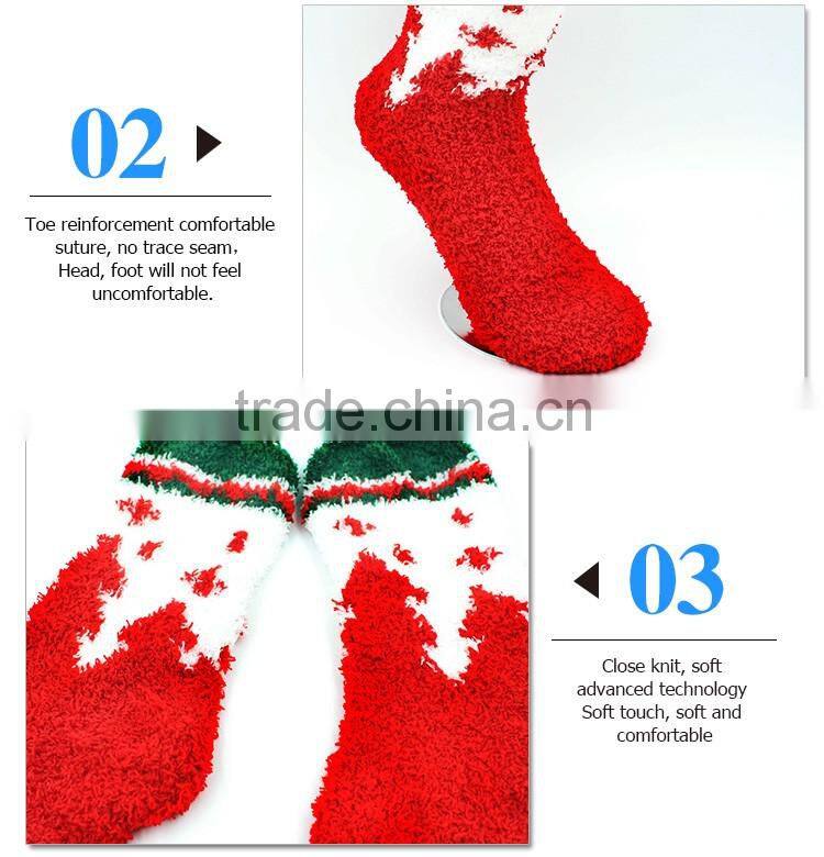 Thick adult christmas style red cheap wholesale full terry socks