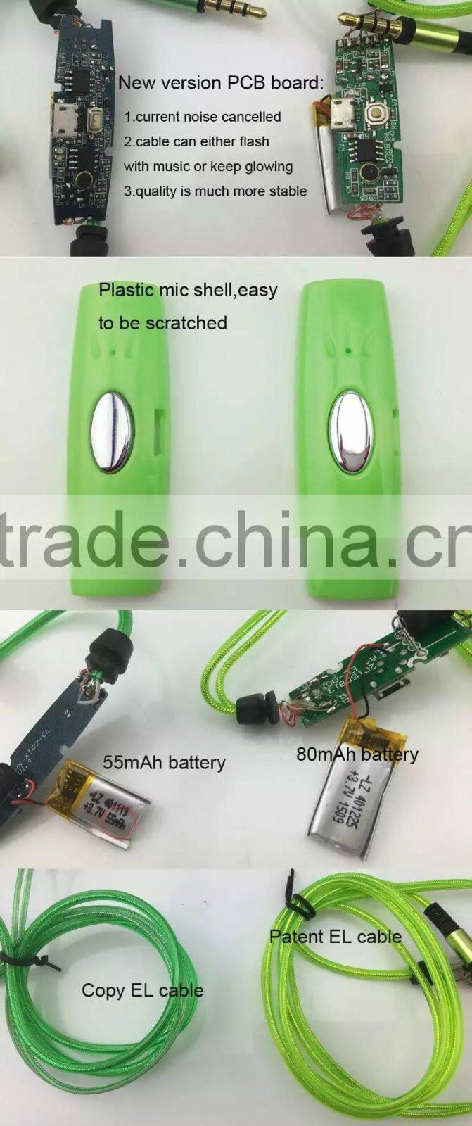 earphones led headphone handsfree mobile phone accessory light earphone