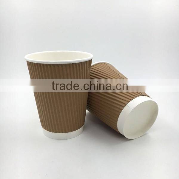 400ml hot drinking disposable ripple wall paper cup