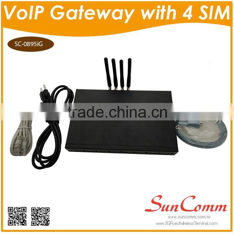 SC-0895iG with 4 SIM GSM VoIP Terminal quad band, SMS, Voip Gateway