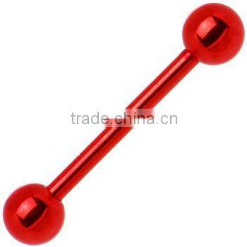 Stainless steel internally threaded tongue barbell body jewelry