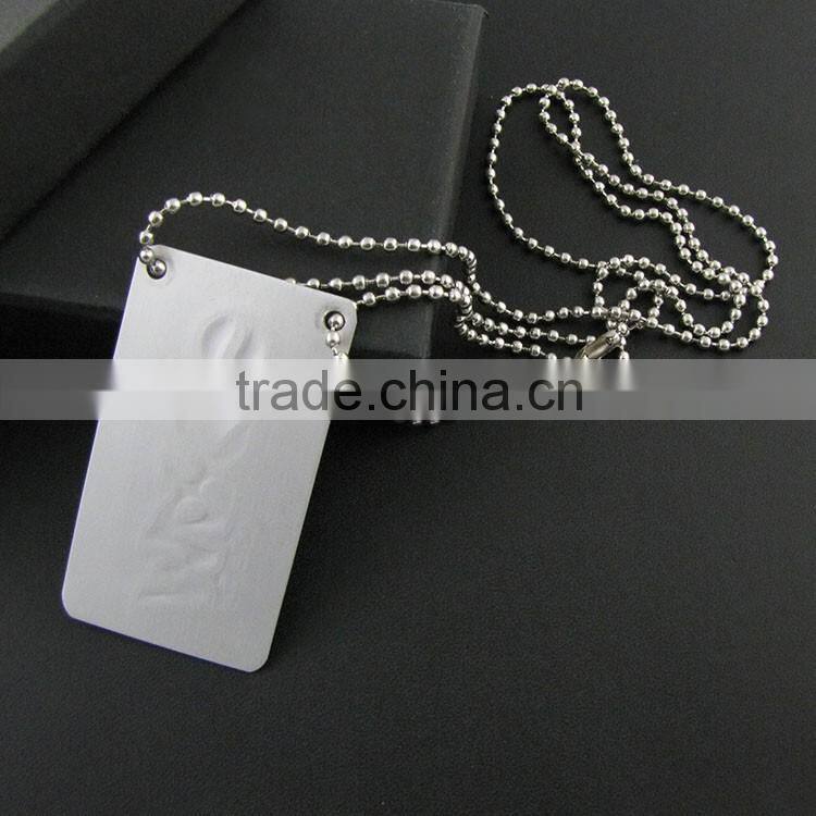 Rectangular Casting Metal Silver Custom Dog Tag Keychain
