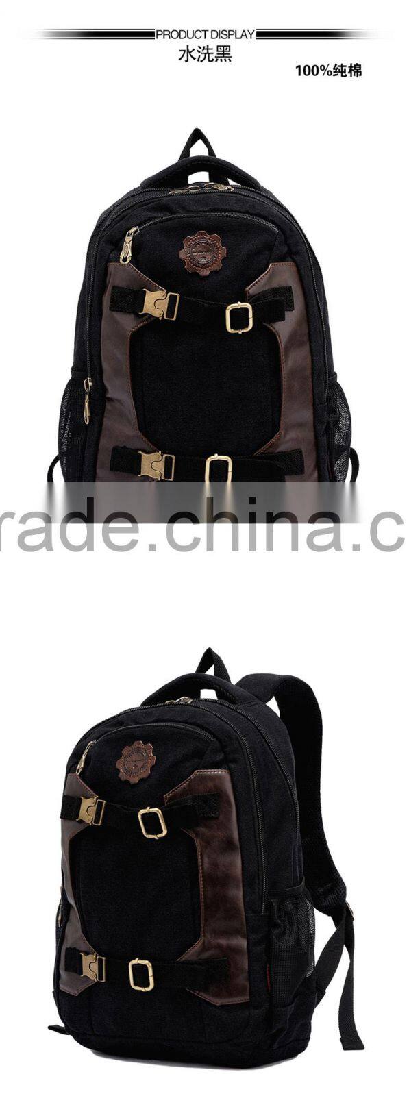 New arrived brown custom canvas backpack laptop bags wholesale for 14inch
