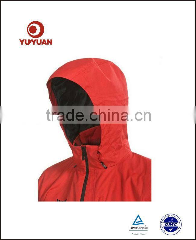Stylish hooded waterproof outdoor ski jacket with windproof cuff