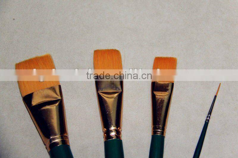 4pcs Private label wooden handle nylon Artist makeup brushes
