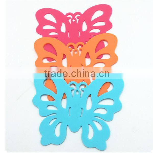 100% food grade butterfly Silicone drink coasters