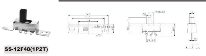 DIP power slide switch SS-12F48