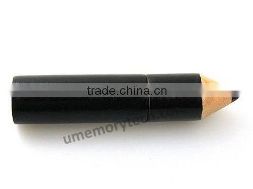 mini pencil wooden black low cost flash drives,discount flash drives 1gb