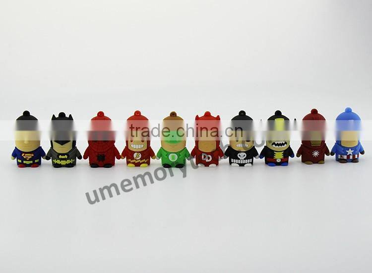 Best selling items superhero shaped usb flash drive custom logo