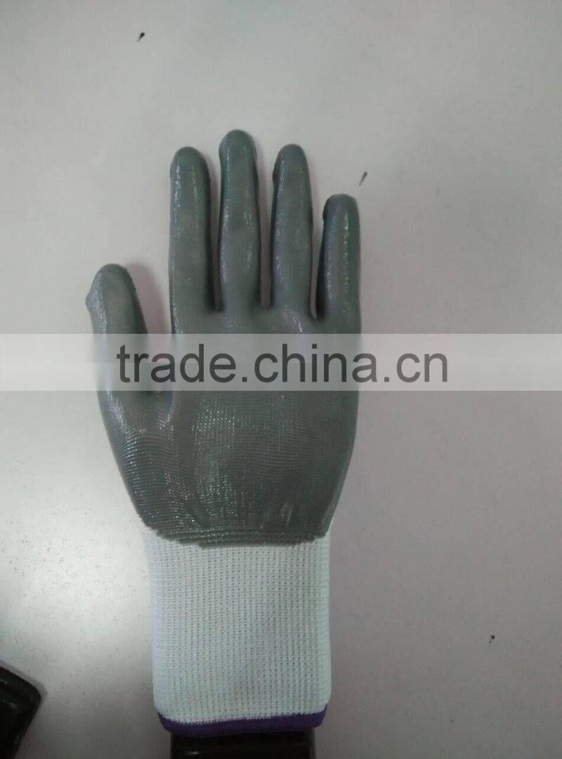 best price safety glove/gloves safety/ nitrile coated glove/nitrile glove