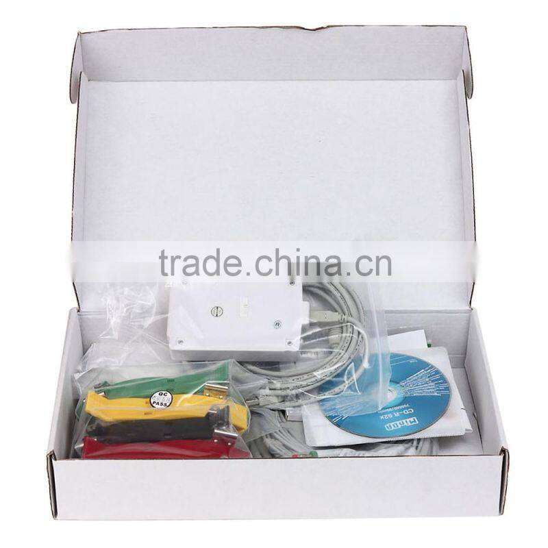 Free PC Software 12 lead Resting PC base ECG System with Diagnostic Cardiology 18 months warranty