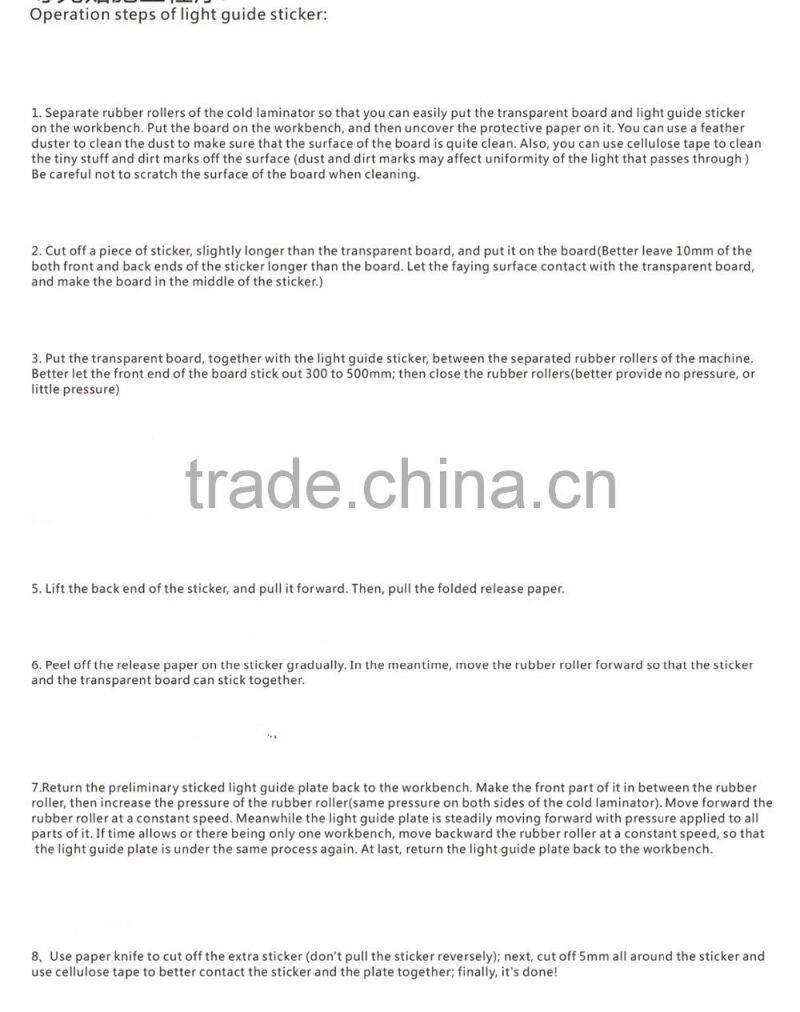 led flat panel lighting film