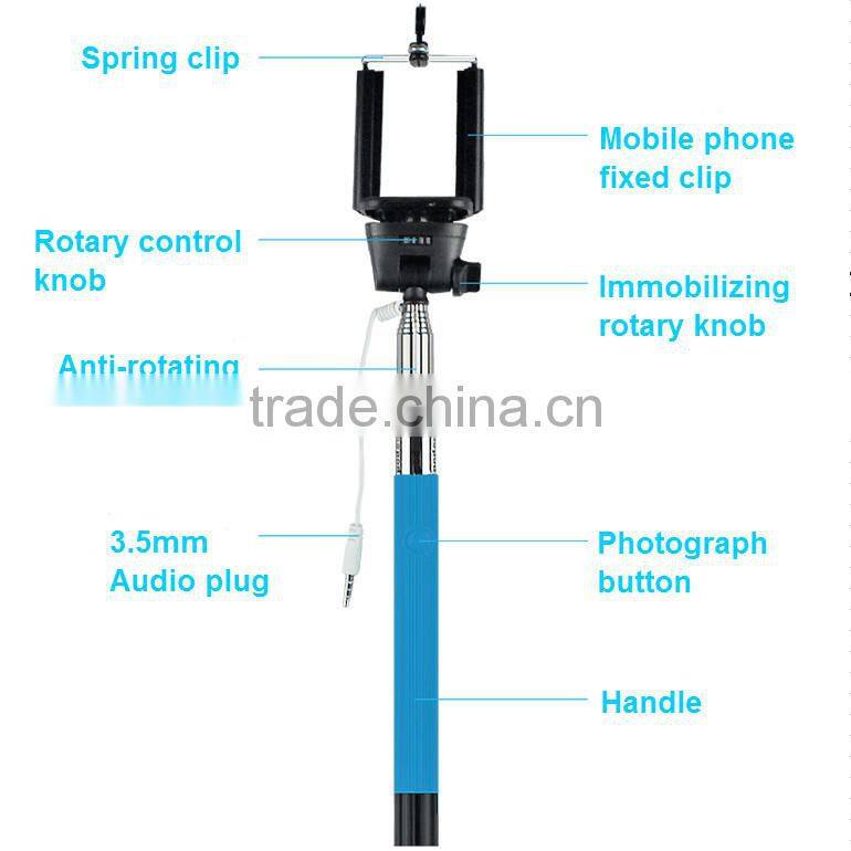 Practical monopod Z07-5 plus, cable take pole selfie stick, monopod selfie stick available in stock