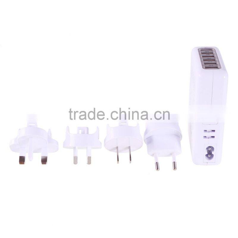 6-Port USB Home Wall Travel AC Charger US UK EU AU for iPhone-iPad Smartphones