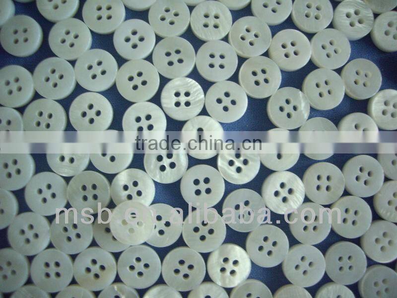 natural white freshwater shell four holes button
