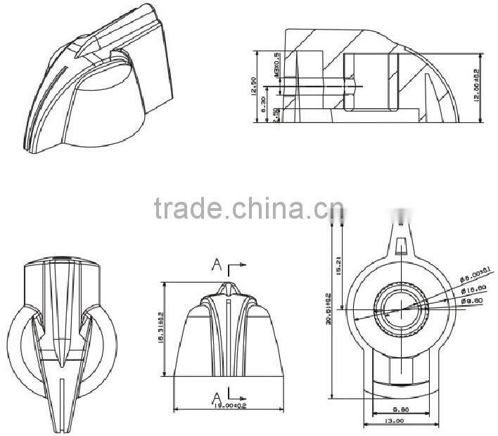 effectors pedal Daka Ware RAISED TOP Chicken Head knob