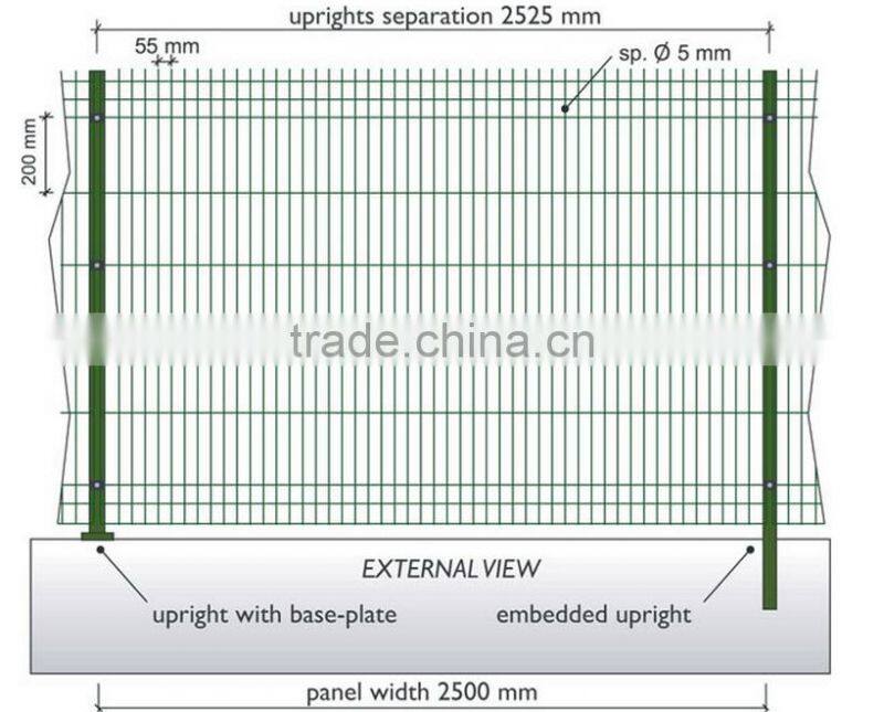 Powder Coated Hot Dipped Galvanized Steel Fence Panels