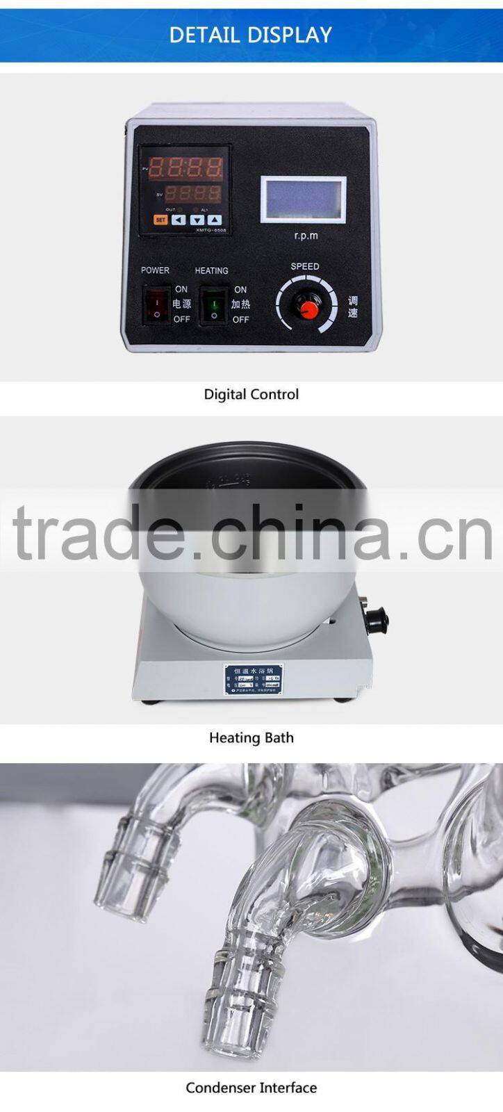 Lab Vacuum Rotary Evaporator with Digital Display