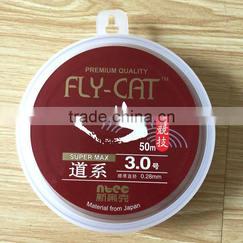 3.0# 0.28mm red color 50m spool nylon monofilament fishing line