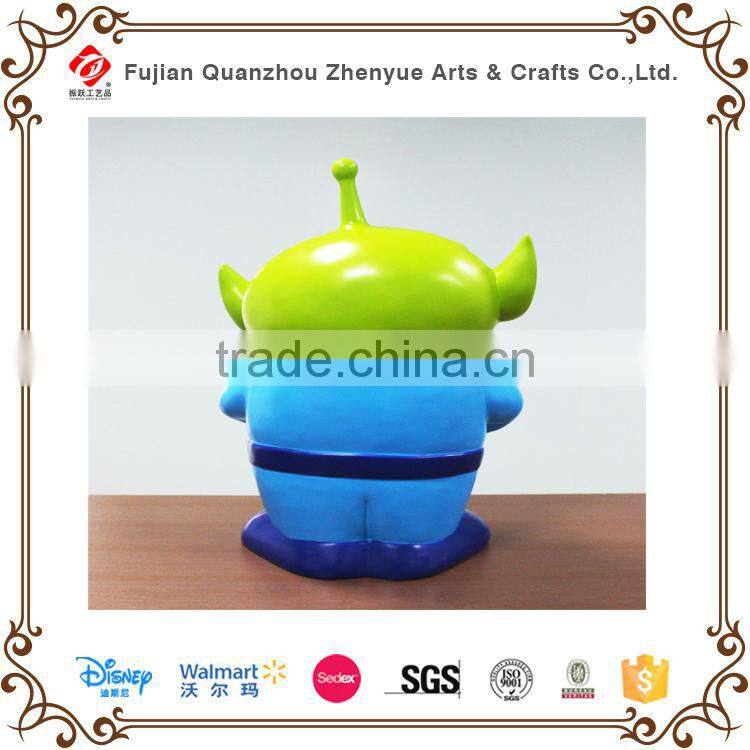 2015 Customized resin alien cartoon statue for garden decor
