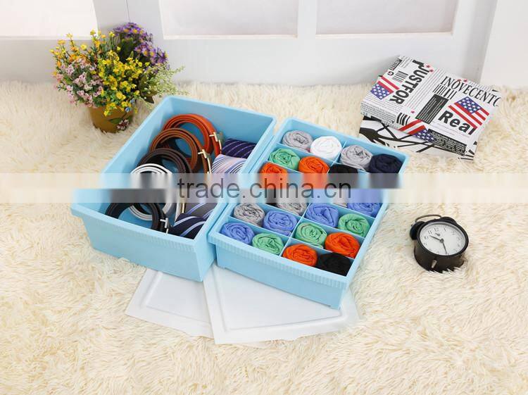 2014 New Plastic Waterproof Socks and Underwear Storage Box Sundries With Two Lids