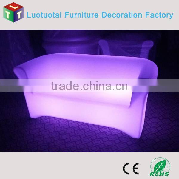 Nightclub Plastic LED Lighted Bar Sofa PE LED Sofa/plastic LED light up chair