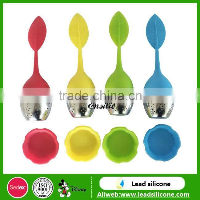 Hot Sale New Design Leaf Shaped Silicone Tea Infuser, Silicone Infusion Tea Bag