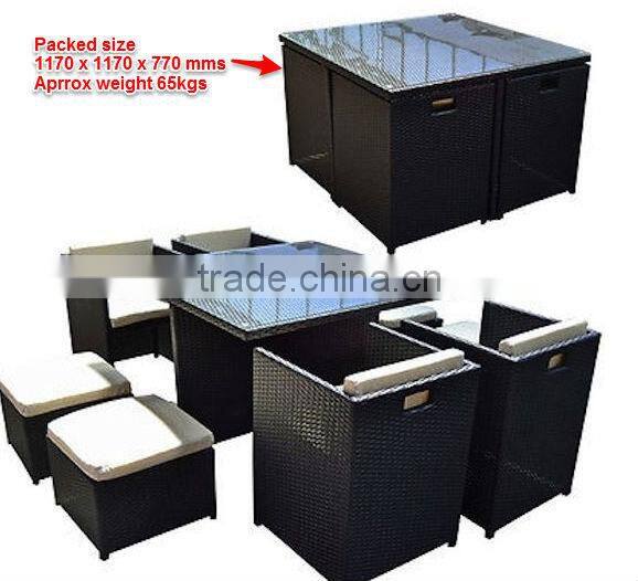 Outdoor Modern Plastic Flat Rattan Sofa Set