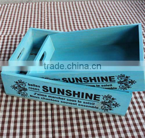 Zakka Nostalgic Wooden Pallet Vintage Wooden Tray Completely Solid Wood Storage Box wood Craft Home Decoration A pair