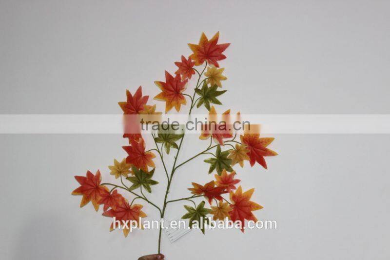 plastic artificial green maple leaves for home decoration
