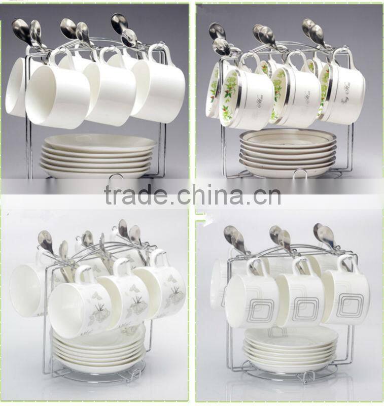 new bone china fine porcelain/ceramic cup and saucer set 24pcs /17pcs/ 15pcs/12pcs